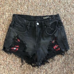 Blank NYC Distressed denim shorts